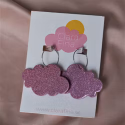 Rosa glittermoln på ring