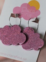 Rosa glittermoln på ring