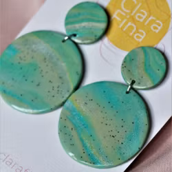 Dubbelprick grön marmorering