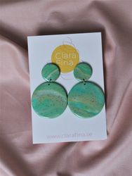 Dubbelprick grön marmorering