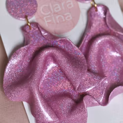 Satin round top rosa glitter