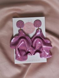 Satin round top rosa glitter