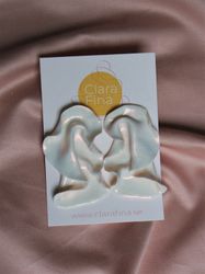 Satin M vitt glitter