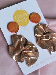 Satin round top M guldglitter och orange