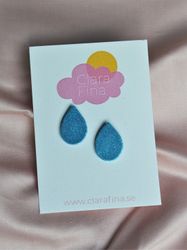 Regndroppar blått glitter