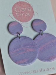 Dubbelprick lila, rosa marmorering med glitter