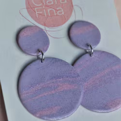 Dubbelprick lila, rosa marmorering med glitter