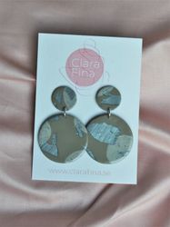 Dubbelprick beige och silver