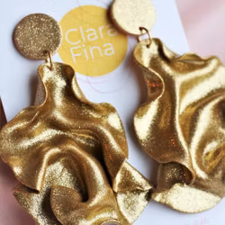 Satin round top guldglitter