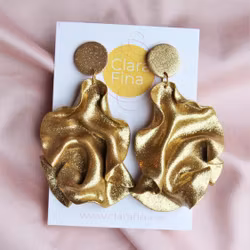 Satin round top guldglitter