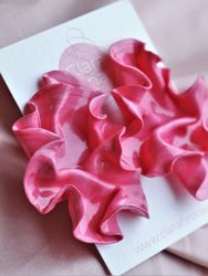 Satin XL rosaröd marmorering