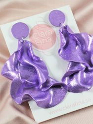 Satin round top lila glitter
