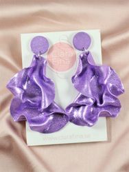 Satin round top lila glitter