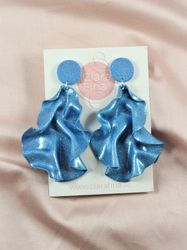 Satin round top blått glitter