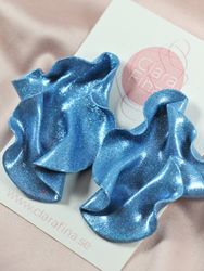 Satin blått glitter