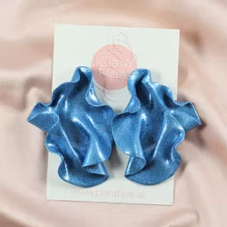 Satin blått glitter