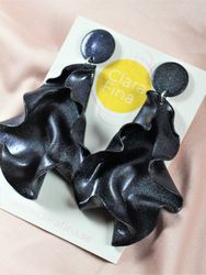 Satin round top svart multiglitter