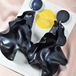 Satin round top svart multiglitter