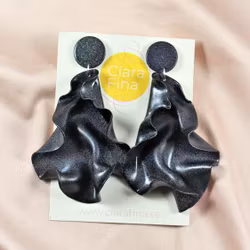 Satin round top svart multiglitter