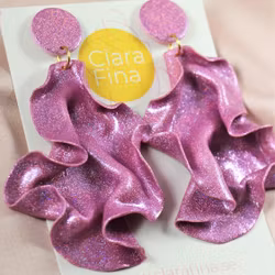 Satin round top rosa glitter