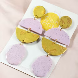 Multi shape ljuslila och mässing med guldterrazzo