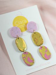 Lotta dubbel ljuslila, mässing och terrazzo i guld och rosa