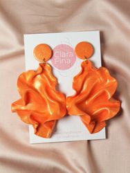 Satin Round top orange glitter
