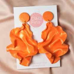 Satin Round top orange glitter