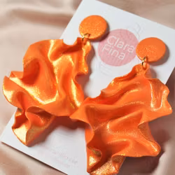 Satin Round top orange glitter