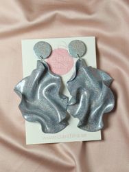 Satin Round top silverglitter
