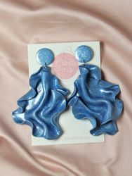 Satin Round top blått glitter
