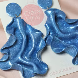 Satin Round top blått glitter