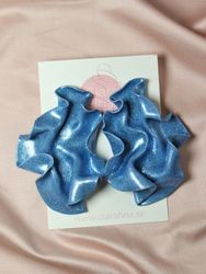 Satin blått glitter