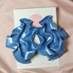 Satin blått glitter