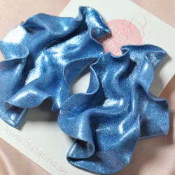 Satin blått glitter