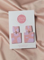 Kvadrat rosa och lila terrazzo