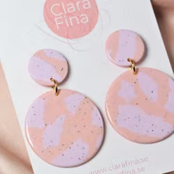 Dubbelprick rosa och lila terrazzo