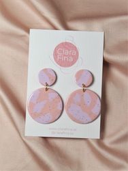 Dubbelprick rosa och lila terrazzo