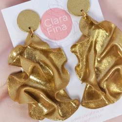 Satin Round top Guldglitter