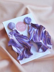 Satin round top lila glitter