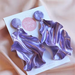 Satin round top lila glitter