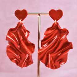 SAMPLE Satin Heart Top rött glitter