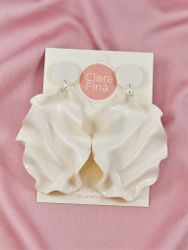 Satin Round top vitt glitter