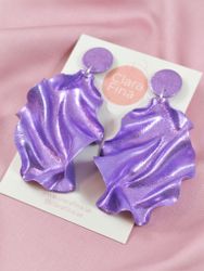 Satin round top lila glitter