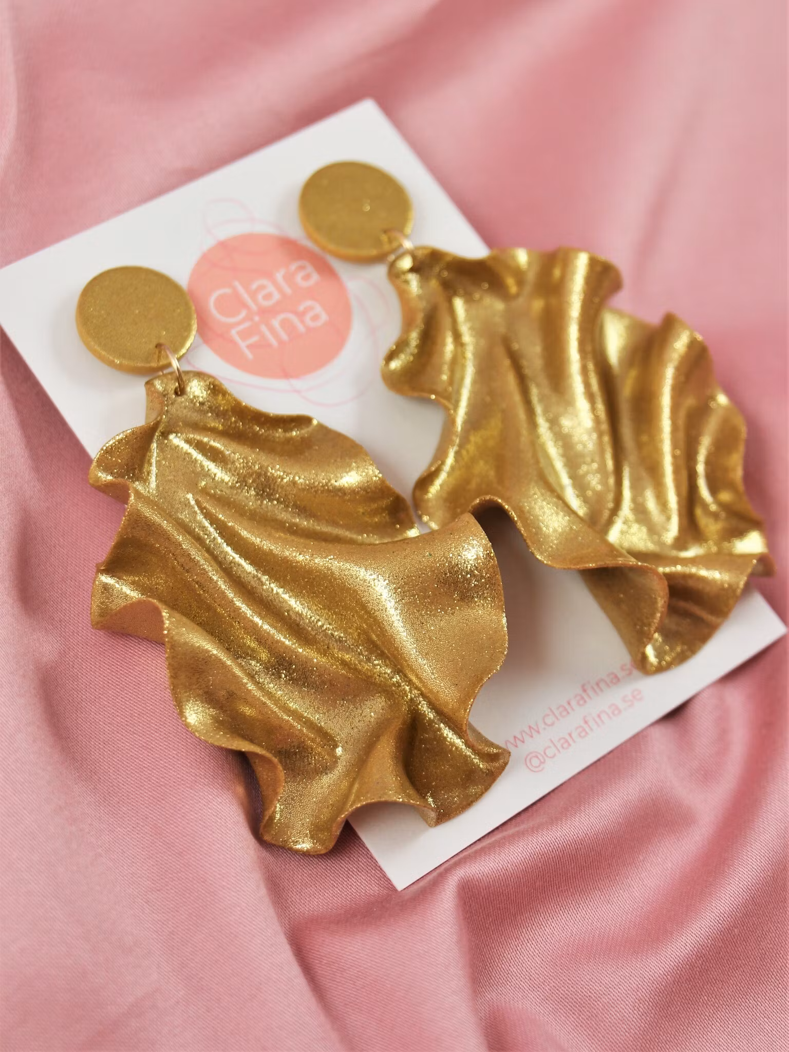 Satin round top guldglitter