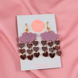 Kärleksregn rosa glittermoln på ring