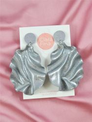 Satin Round top silverglitter