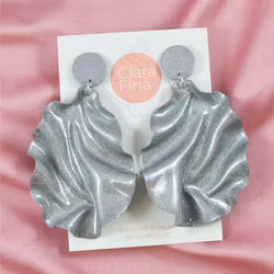 Satin Round top silverglitter