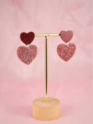 Hjärtkombo stort rosa, litet rött