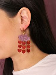Kärleksregn rosa glittermoln på ring (guldiga detaljer)